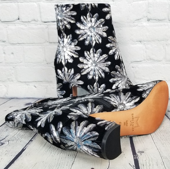 NIB Marc Fisher LTD Black and Silver Block Heel - Picture 5 of 7